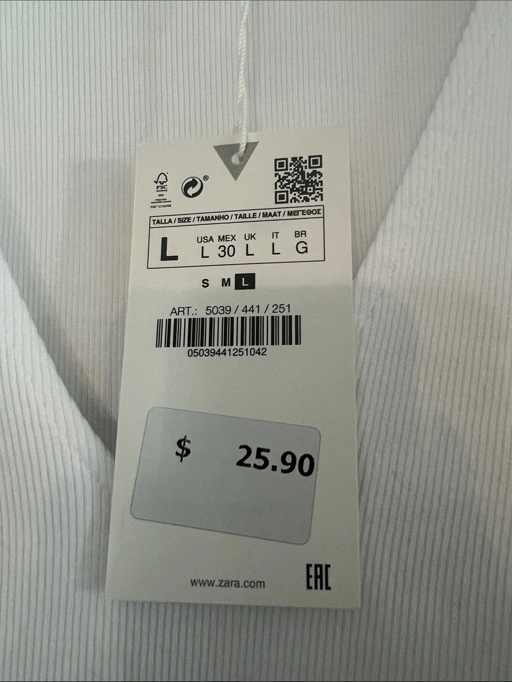 White V-Neck Puff Sleeve Women's Top